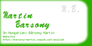 martin barsony business card