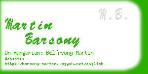 martin barsony business card